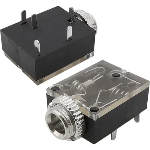 5Pcs PJ324M 3.5mm 5 Pin Audio Socket Stereo PCB Panel Mount Headphone Jack With Nut PJ-324M