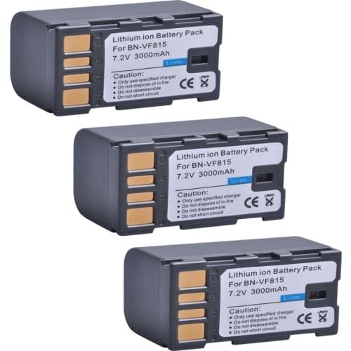AsperX 3pcs BN-VF815 BN-VF815U BNVF815 BN VF815 Battery for JVC GR-D720US GR-D728 GR-D750US GR-D720 GR-D771 GR-D740US Battery
