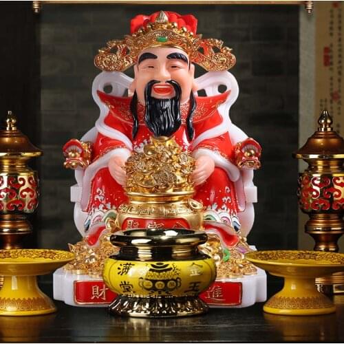 Asia Temple Worship High grade jade God of wealth Buddha statue HOME company shop bring money GOOD luck CAI SHEN gilding statue