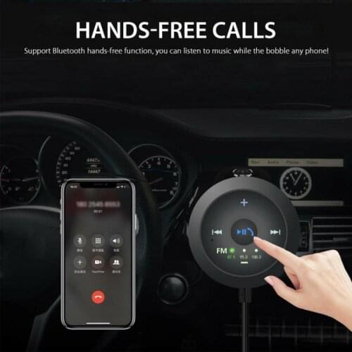 Wireless Car Bluetooth5.0 Receiver Transmitter Adapter 3.5mm Jack Audio AUX/FM Audio Reciever Handsfree For Car Bluetooth Player