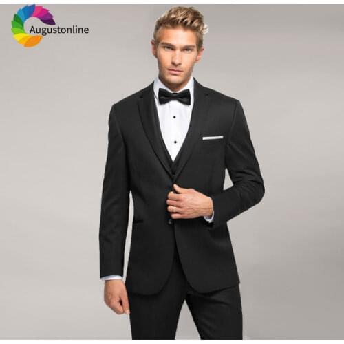 Blazer+Pants+Vest) 3 Pieces Black Men Suit Slim Fit Wedding Business Wear Formal Men Suit Elegant Costume Mariage Homme Retros