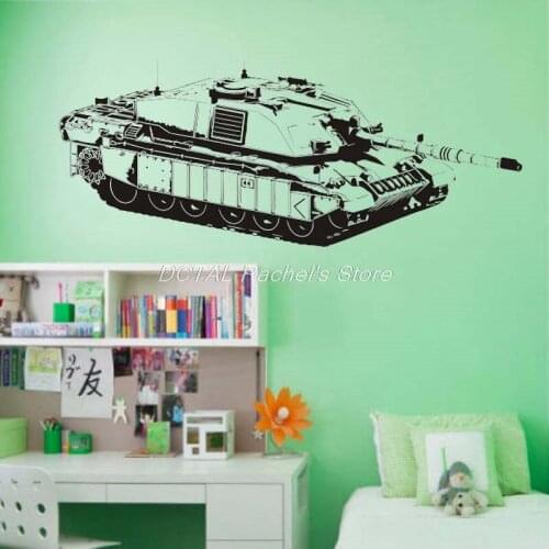 Challenger British Army Tank Wall Sticker Military Weapon Decal Vinyl Sticker House Murals For Kids Room Decoration
