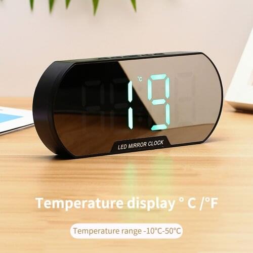 USB Digital Alarm Clock LED Night Lights Wall Clock Mirror Lamp Square Rectangle Multi-Function Desk Clocks LED Display