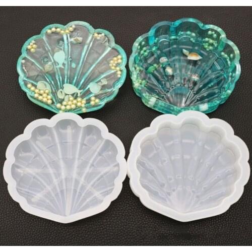 DIY Crafts Making Crystal Epoxy Mold Shell Shape Table Top Storage Box Desktop Decoration Molud Set Resin Silicone Molds