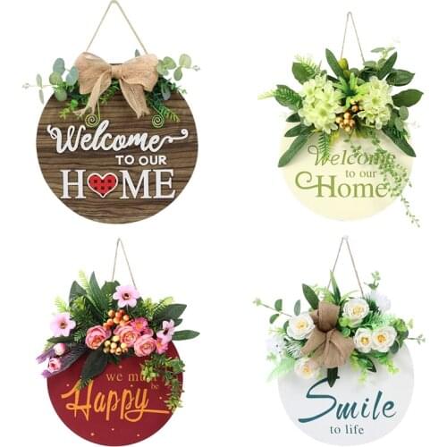 Home Decor Sweet Home Round Wooden Signs Home Wall Plaque Family Plaque Wood Gifts for Home Decor Living Room Door Decoration