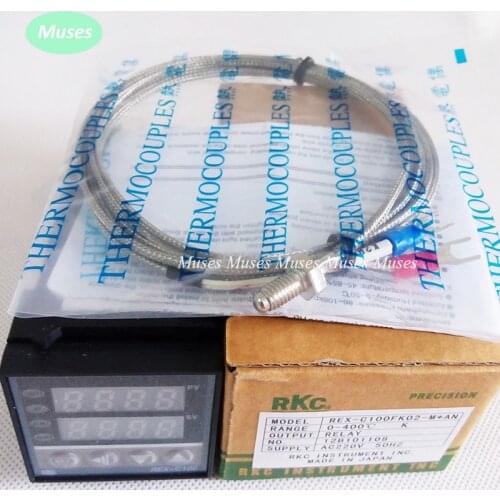 Dual Digital RKC PID Temperature Controller REX-C100 with thermocouple K, Relay Output