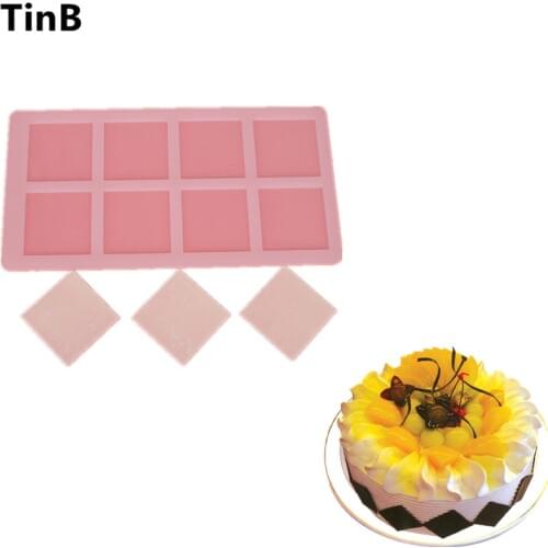 Hot New DIY Cake Decorating Tools square Shape Silicone Chocolate Mold Cake Molds Kitchen Bakeware Chocolate Stencil Muffin Pan