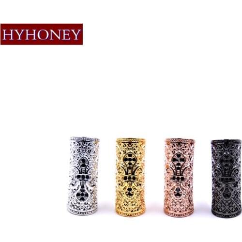HYHONEY DIY For Bracelet Micro Pave Zircon Brass Tubular DIY Jewelry 4 Color Beads & Jewelry Making Accessories