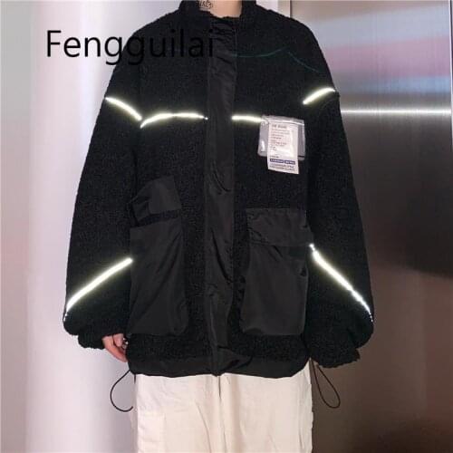 New INS Women Winter Lambswool Parka Padded Long Jacket Glowing Wool Fur Coat Ladies Casual Loose Coat Plus Size Women Jacket