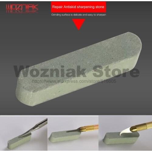 WOZNIAK DIY Mobile Phone Repair Tweezers CPU Blade Grinding Repair Stone Iron Head Tip Cleaning Stone