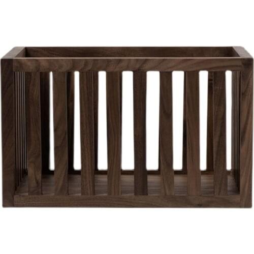 Black Walnut Storage Organizer Laundry Basket