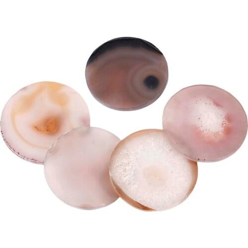 TUMBEELLUWA Round/Heart/Hexagon Agate Slices Geode Stones,Coasters Cup Mat,Home Decoration Healing Crystal Collection 3-3.3"