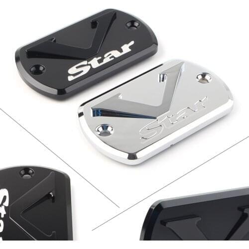 Motorcycle Aluminum Front Brake Fluid Cap Reservoir Cover For Yamaha V Star XVS 650/950/1100/1300