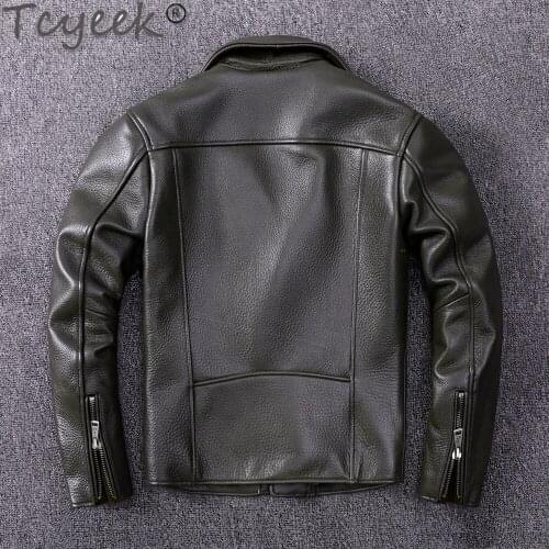 Genuine Natural Leather Jacket Men Clothing Korean Streetwear Motorcycle 200% Real Cow Leather Coat Male Jackets 0277