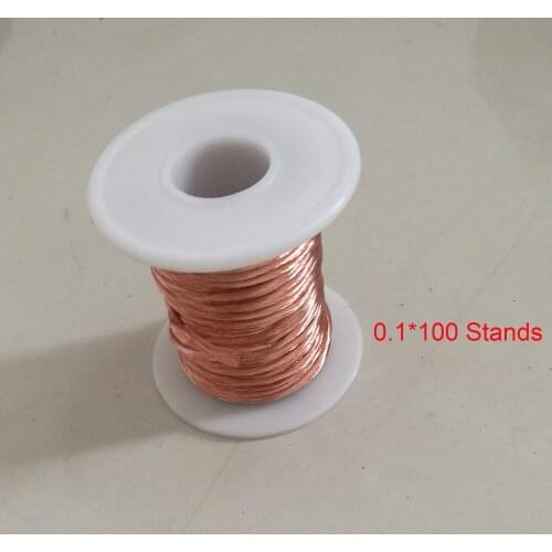 0.1mm*100 Strands Polyurethane Enameled Copper Wire Multi-strand Litz wire, Length about 20 meters