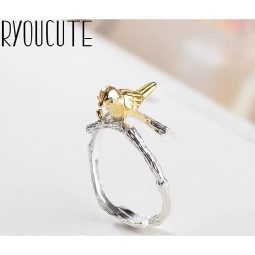 New Trendy Style Silver Color Bird Rings for Women Adjustable Size Engagement Rings Girls Gifts Party Jewelry Anillos
