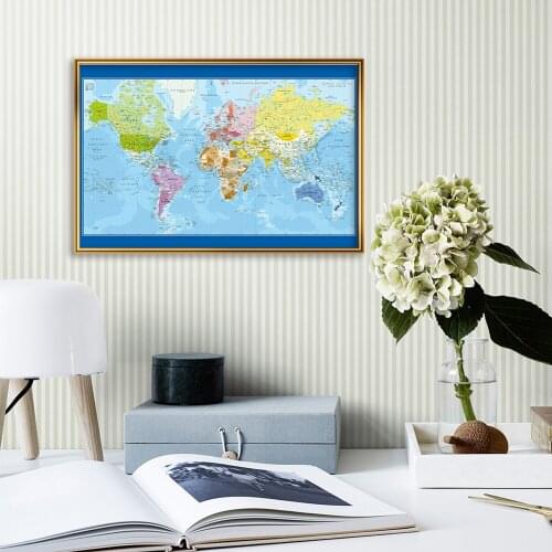 59*42 cm In Russian The Russia Political Map with National Flag Wall Poster Canvas Painting School Supplies Home Decoration