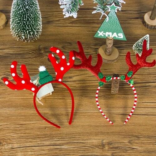 Navidad Santa Headband New Year 2021 Christmas Ornaments Decorations for Kids Girls Gifts Headband Hair Accessories Supplies