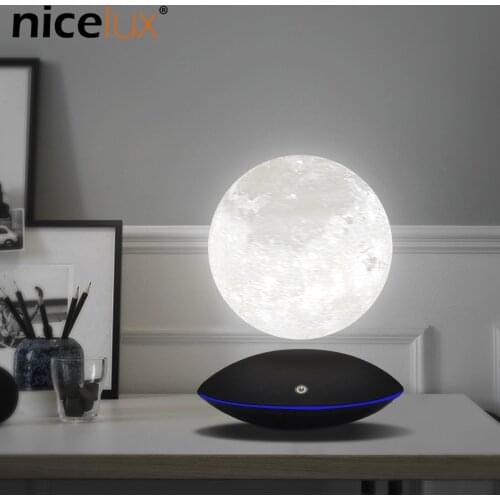 Night Light Magnetic Levitating 13.5CM 3D Moon Lamp 360 Rotating Floating Touch Romantic Gift Home Decoration for Bedroom Desk