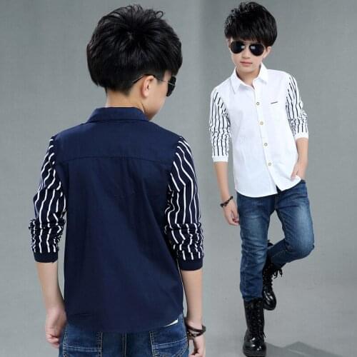 5-10T Kids Boy Shirts Spring Long Sleeve Plaid Shirt Boy Casual Turn-down Collar Blouses For Children Kids Top Clothes Baby Boy