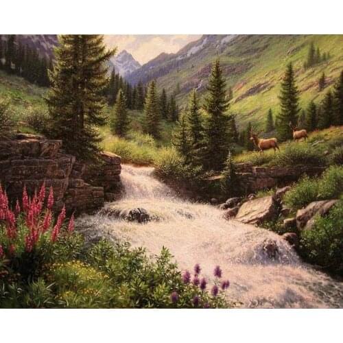 Full square wall stickers haft diamentowy 5D diamond painting Cross stitch kit set Cuadros landscape animal Mosaic deer colours