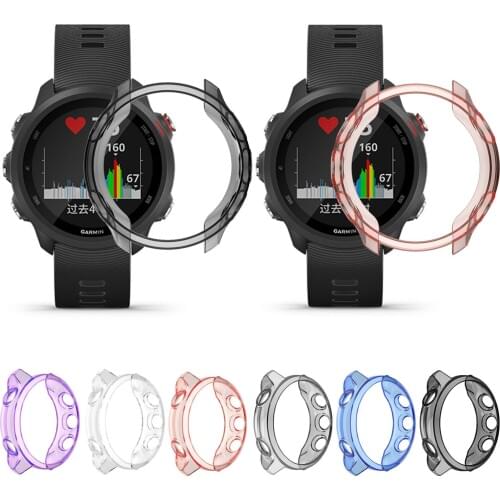 Clear TPU Frame Protector Watch Case Cover Shell For Garmin Forerunner 245M/245 Smart Watch Accessories