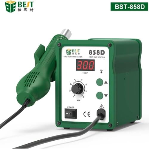BST-858D Hot Air Gun Soldering Station LED Digital Display Adjustable Heat Gun Desoldering Station BGA Rework Solder Station