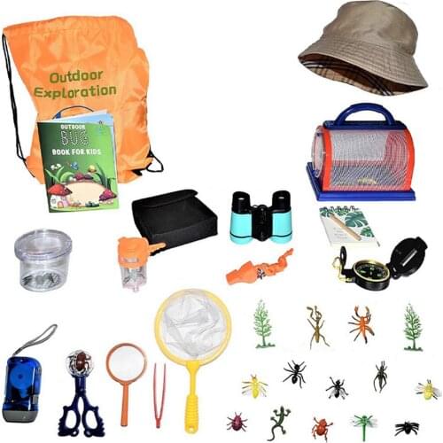 Outdoor Explorer Kit Bug Catching Nature Exploration With Binoculars Flashlight Compass Magnifying Glass Great Toys Kids Gift