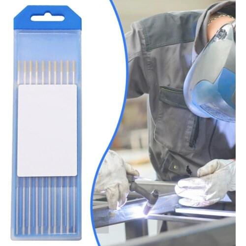 10Pcs 1.6-3.2mm Tungsten Electrodes Abrasion-resistant Non-radiative Smooth TIG Welding Lanthanated Tungsten Electrodes