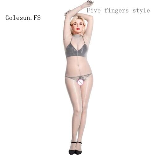 High Quality Oil Shiny Slip Female Spring High Collar High-Elastic Body Stockings Lingerie Bodysuit Womens Sock Sleepwear