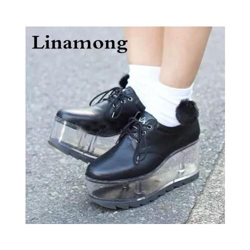 Spring new arrival personality cute shoes transparent bottom can be put ornaments girls shoes thick bottom platform shoes women