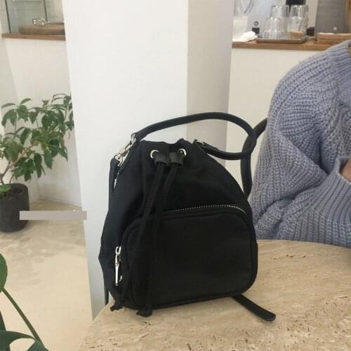 Womens Bags 2019 Simple Wild Handbag Drawstring Bucket Bag Oxford Cloth Shoulder Diagonal Small Bag Purses and Handbags