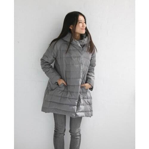 A-line Women Winter Down Coat Hooded Duck Down Jacket Winter Down Coat Custom Any Size