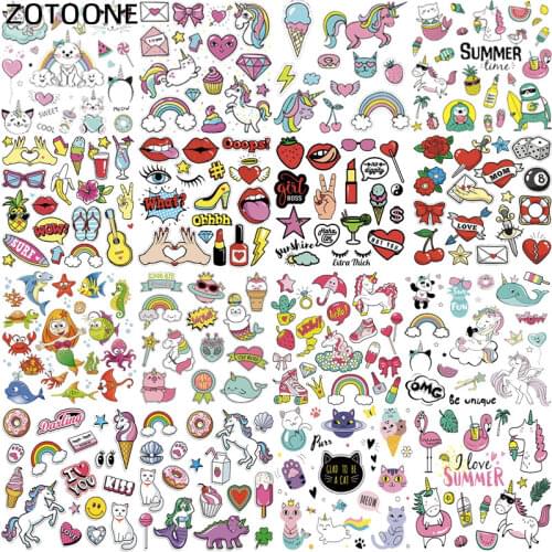 ZOTOONE Stranger Things Iron on Cute Animal Patches for Kids Clothes DIY T-shirt Applique Heat Transfer Vinyl Dog Unicorn Patch