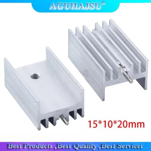 10pcs Aluminum Heatsink Radiator 15*10*20mm Transistor TO-220 With Needle For Transistors TO220 white