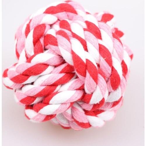 1x Molars Bites Pet Toy Teeth Bite-Resistant Cotton Rope Ball Toys Puppy Molar Toy Chew Ball Dog Toy