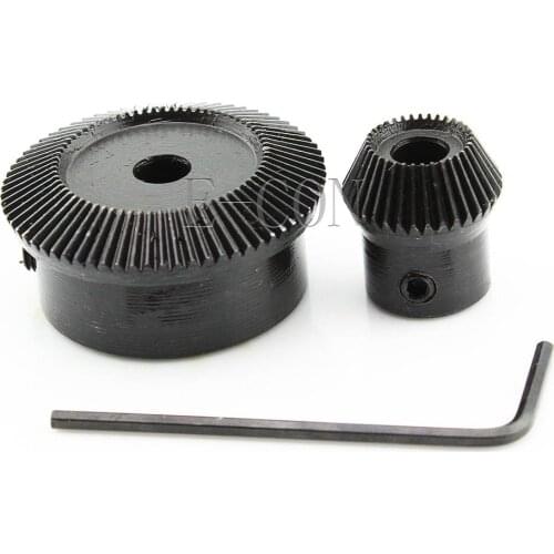 2pcs 0.5M 70T 35T 6mm Bore Metal Umbrella Tooth Bevel Gear 90 Angle Set Kit Ratio 2:1