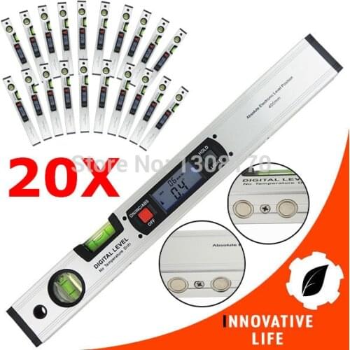 20 x pieces Digital Angle Finder Spirit Level 360 Degree Range Digital Level Angle Finder Tool with Magnets Upright Inclinometer