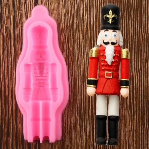 3D Nutcracker Soldier Silicone Fondant Molds Christmas Cake Decorating Tools DIY Baking Chocolate Mold Candy Clay Moulds