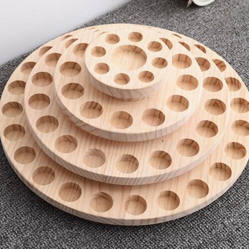 4-layer Wood Essential Oil Display Stand Holder Storage Rack Organizer Perfume Aromatherapy Nail Polish Display Storage Tray
