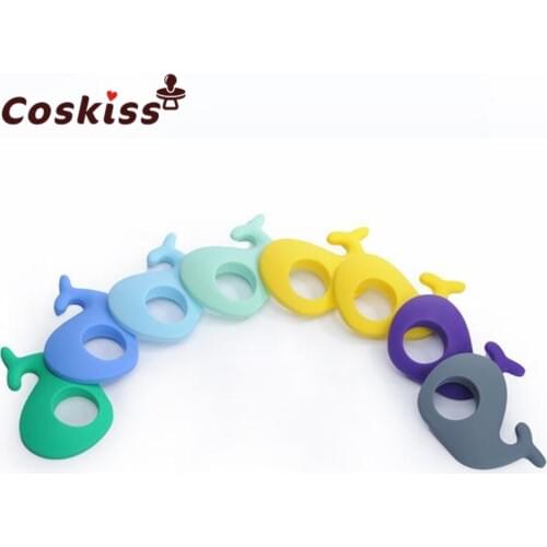 7pcs Silicone Whale Teether Chew DIY Accessories Nursing Toy Teether Pendant For Necklace Bracelet Baby Silicone Teether