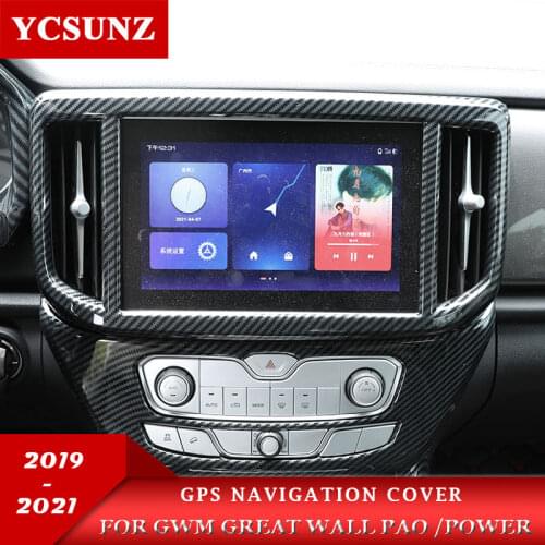 ABS Carbon Fiber GPS Navigation Navigator Cover Car Accessories For GWM Great Wall Pao Great Wall Power 2019 2020 2021
