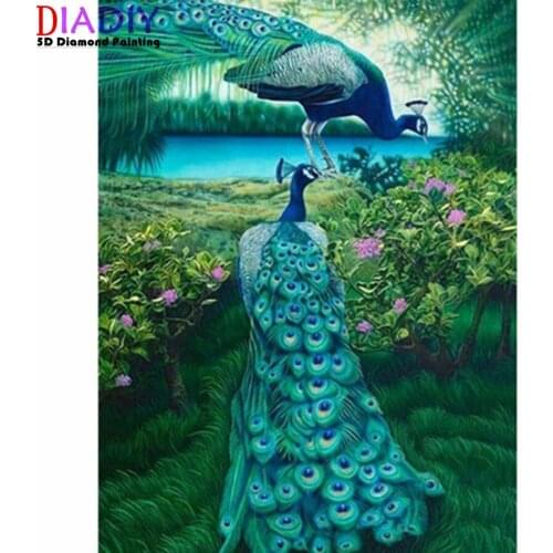 Animal DIY Peacock 5D Diamond Painting Full Round Drill Mosaic Bird Diamond Embroidery Cross Stitch Kits Home Decor Christmas