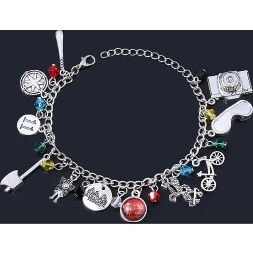 Stranger Things Charms Bracelet Camera Motorcycle Phone Axe Bangles Bracelets for Women Men Xms Jewelry Gift