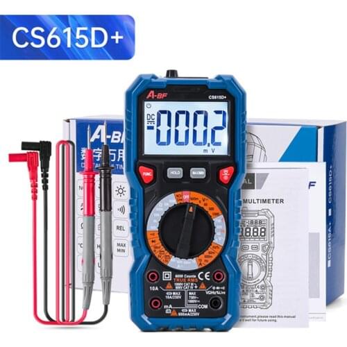 Digital Multimeter Tester A-BF CS830L Voltmeter Ammeter Resistance Tester Ohmmeter Transistor Peak Backlight Data Hold Manual