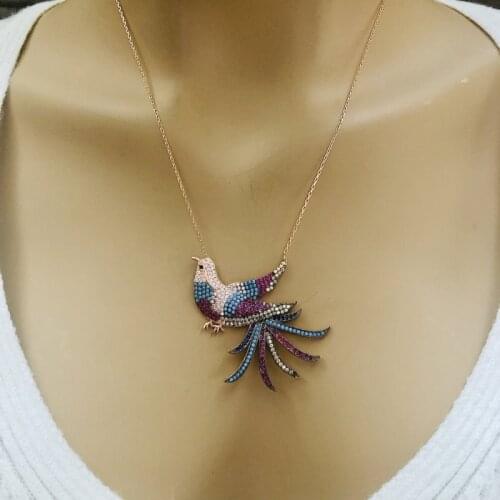 Phoenix 925 Sterling Silver Necklace Women Girls Gift Jewelry Accessories Fashion Handmade Elegant Chain