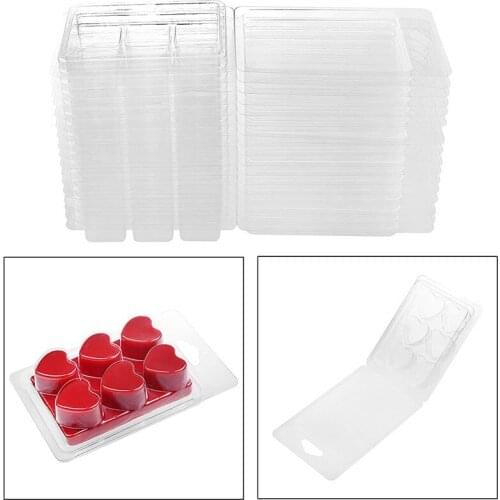 Heart Shaped Candle Mould Transparent Plastic Aroma Block Mold With Flip Lid DIY Handmade Candle Shell Blister Packaging Boxes