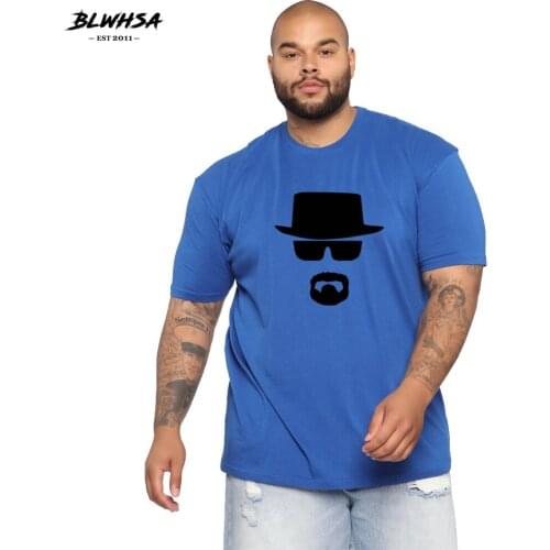 BLWHSA Breaking Bad Heisenberg Printied T Shirt Men Summer Funny T-shirts Plus Size Fashion Heisenberg Printing Tops Tees