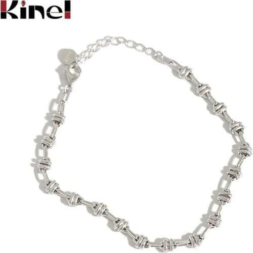 Kinel Minimalist Chain Real 925 Sterling Silver Woman Bracelet High Quality Fashion Fine Jewelry Bracelets & Bangles Ins