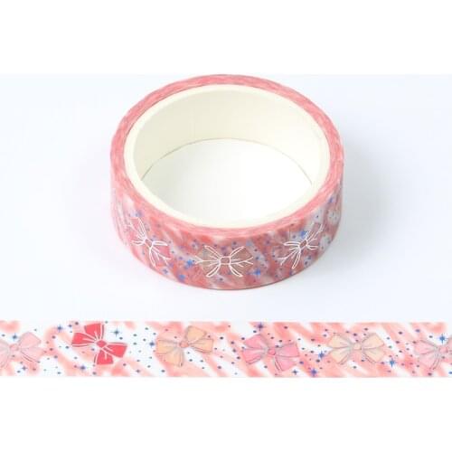 Kawaii Pink bow Washi Tape cute Decorative Adhesive Tape DIY Scrapbooking Sticker Label Stationery